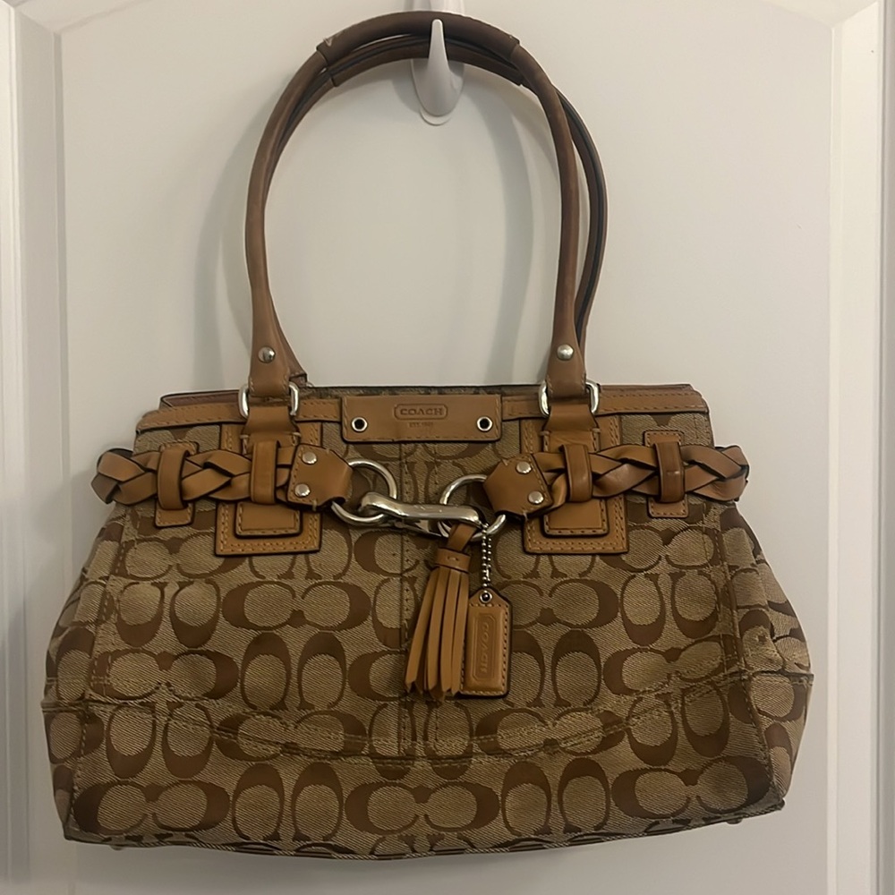 COACH. Hampton Signature Satchel